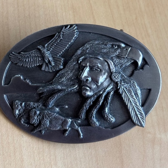 Belt Buckle, American Indian, Chief Free Spirit 1989 - Picture 1 of 3